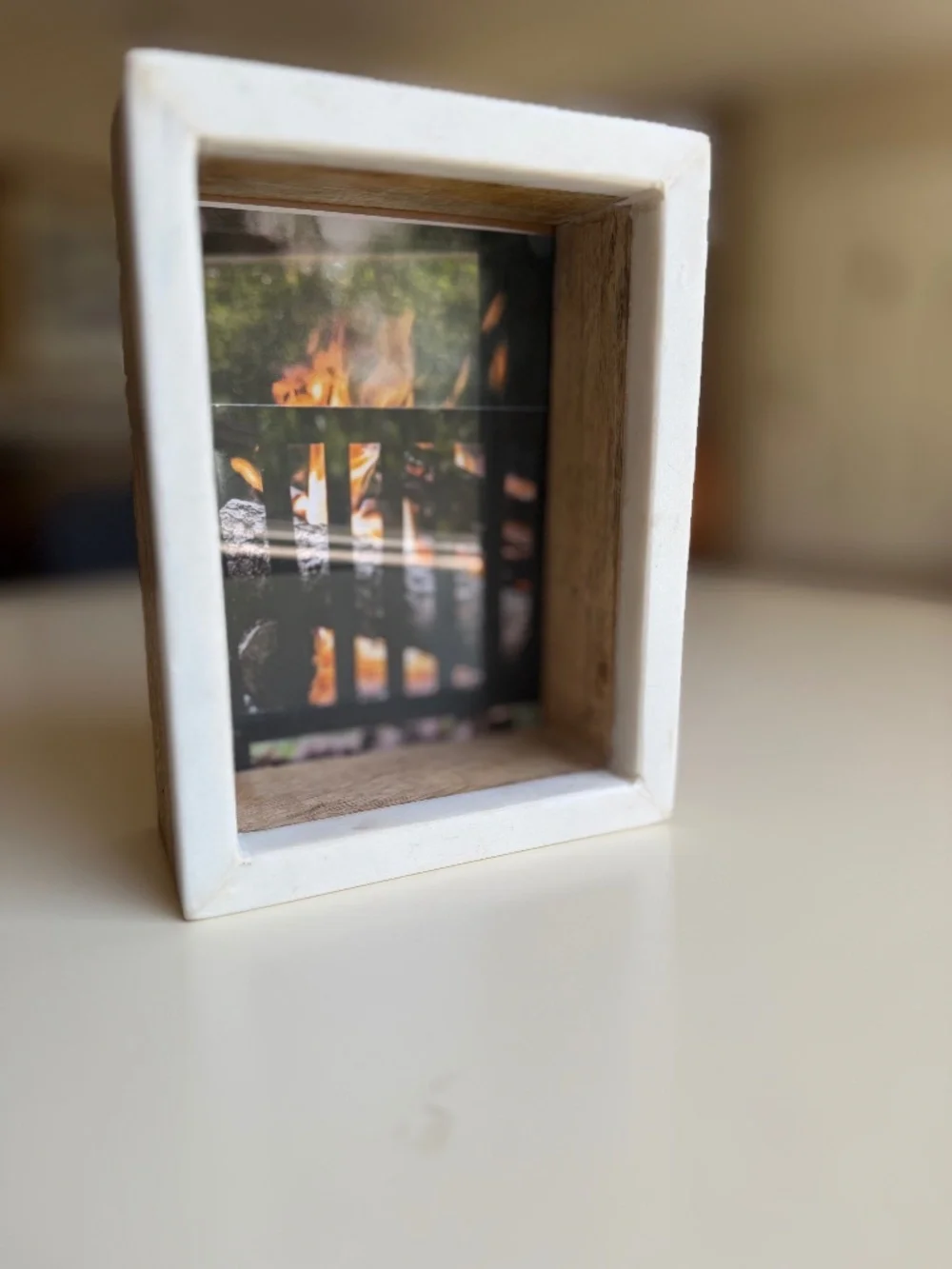 Box Style Wood and Marble Picture frame – 5”x7” photo